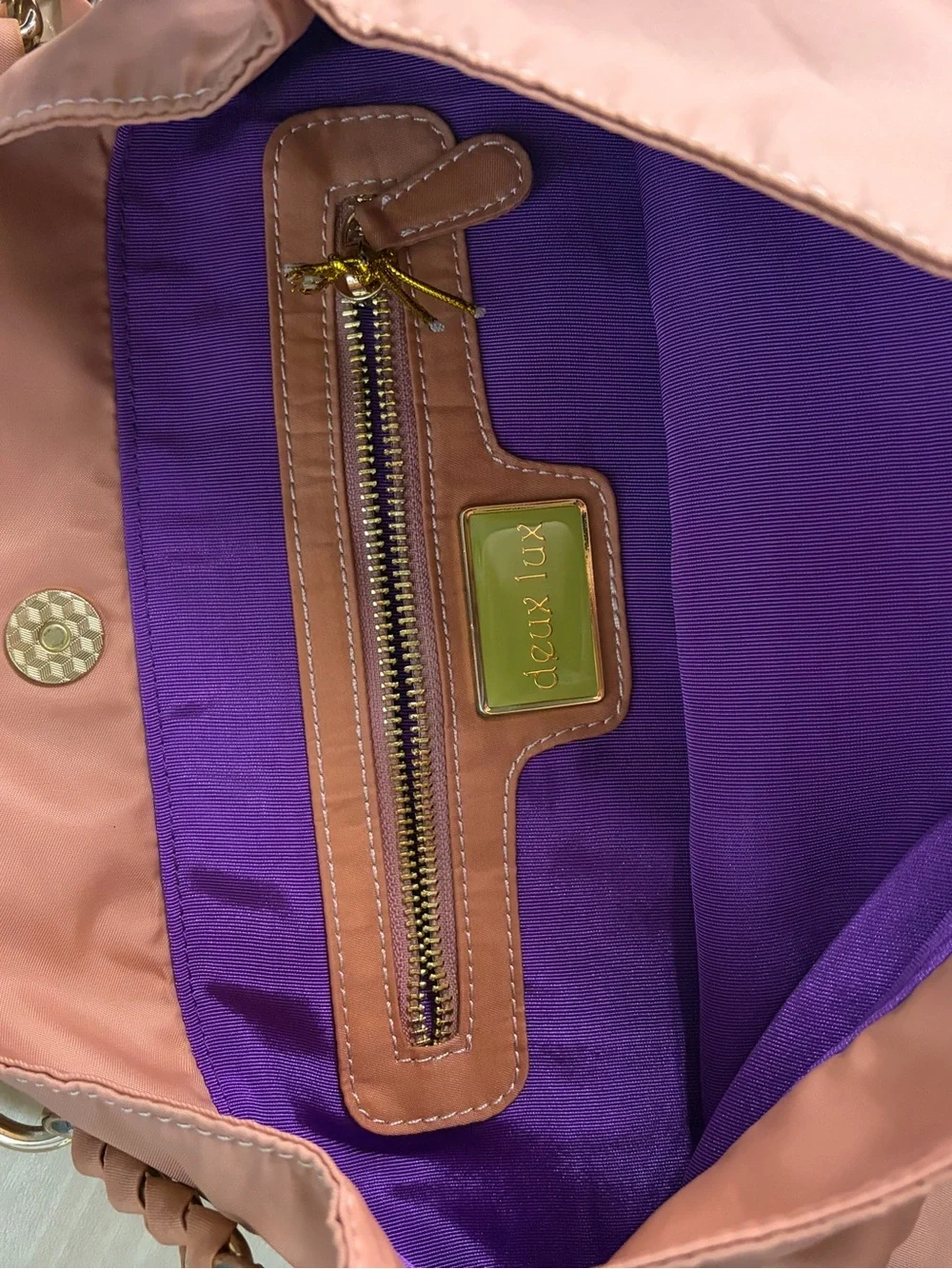 Vintage Deux Lux Pink Studded Hobo Shoulder Bag